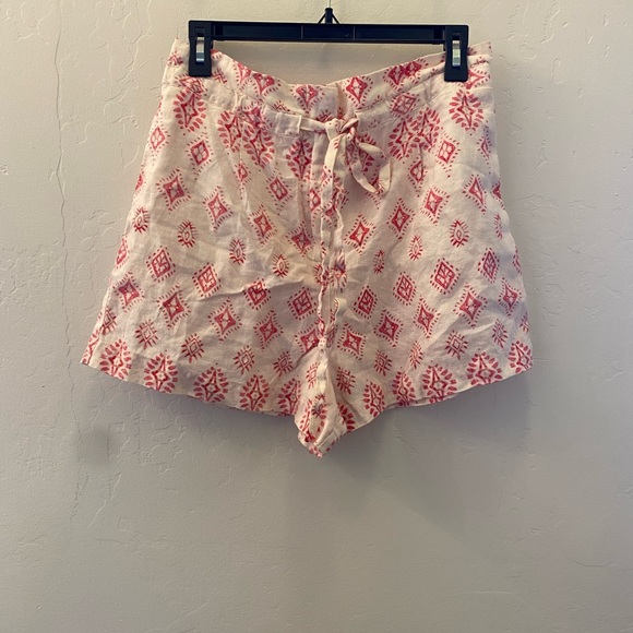 Artisan NY Cream & Red Linen Shorts Size S - Picture 1 of 9